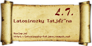 Latosinszky Tatjána névjegykártya